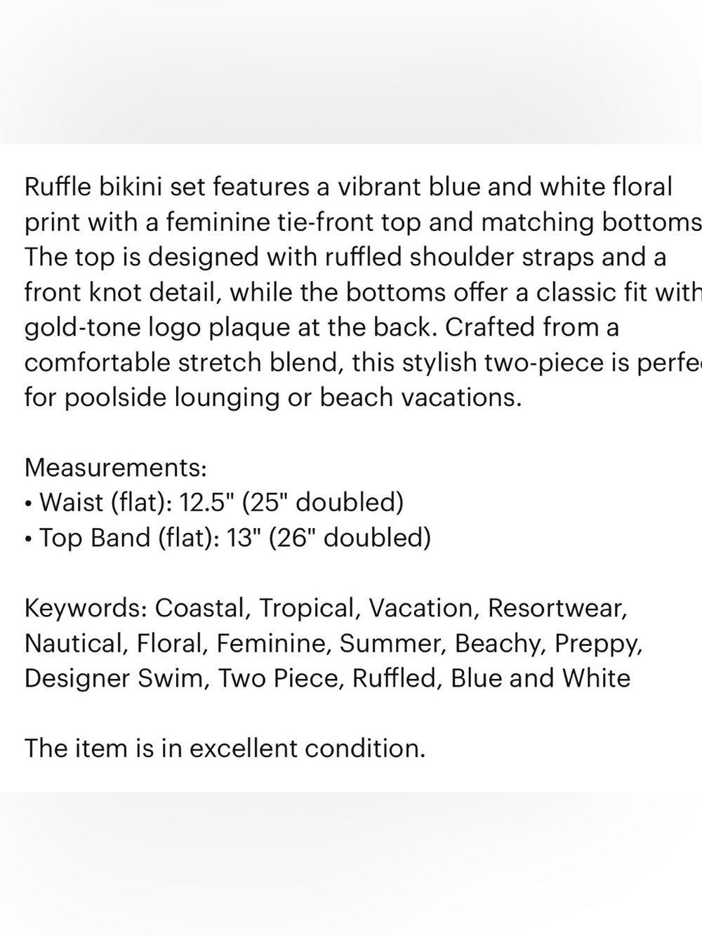 Milly Blue Floral Ruffle Bikini Set - Picture 2 of 7